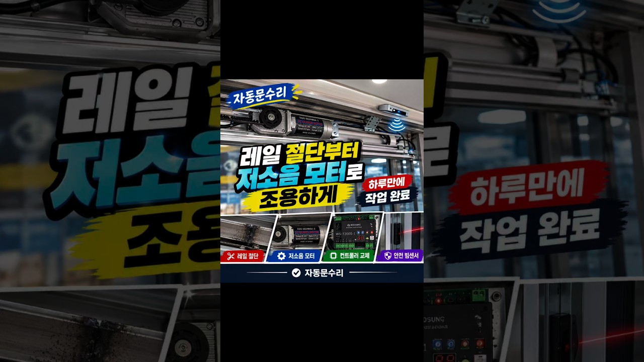 목동 병원 자동문 수리, 레일 절단부터 저소음 모터로 조용하게 하루만에 작업 완료